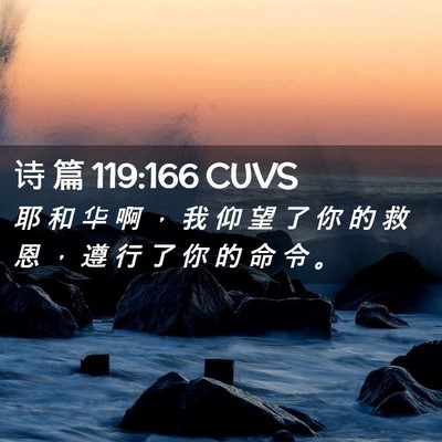 Picture 02 - 诗 篇 119:166 CUVS - 耶 和 华 啊 ， 我 仰 望 了 你 的 救 - Bible Verse Picture