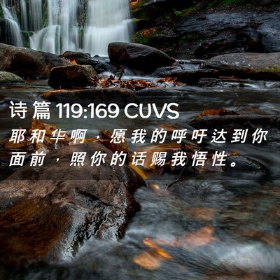 Picture 02 - 诗 篇 119:169 CUVS - 耶 和 华 啊 ， 愿 我 的 呼 吁 达 到 - Bible Verse Picture