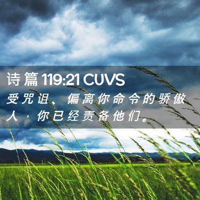 Picture 02 - 诗 篇 119:21 CUVS - 受 咒 诅 、 偏 离 你 命 令 的 骄 傲 - Bible Verse Picture