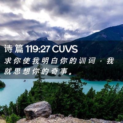 Picture 02 - 诗 篇 119:27 CUVS - 求 你 使 我 明 白 你 的 训 词 ， 我 - Bible Verse Picture