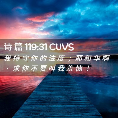 Picture 02 - 诗 篇 119:31 CUVS - 我 持 守 你 的 法 度 ； 耶 和 华 啊 - Bible Verse Picture