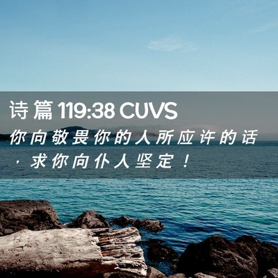 Picture 02 - 诗 篇 119:38 CUVS - 你 向 敬 畏 你 的 人 所 应 许 的 话 - Bible Verse Picture