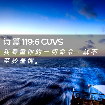 Picture 02 - 诗 篇 119:6 CUVS - 我 看 重 你 的 一 切 命 令 ， 就 不 - Bible Verse Picture