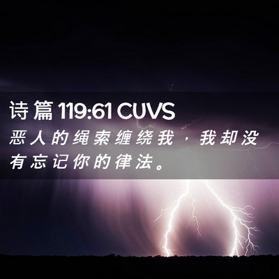 Picture 02 - 诗 篇 119:61 CUVS - 恶 人 的 绳 索 缠 绕 我 ， 我 却 没 - Bible Verse Picture