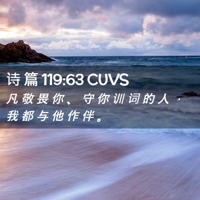 Picture 02 - 诗 篇 119:63 CUVS - 凡 敬 畏 你 、 守 你 训 词 的 人 ， - Bible Verse Picture