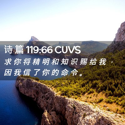 Picture 02 - 诗 篇 119:66 CUVS - 求 你 将 精 明 和 知 识 赐 给 我 ， - Bible Verse Picture