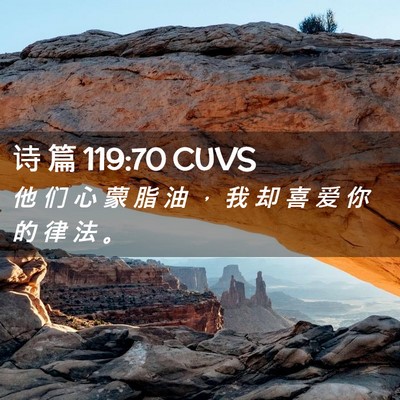 Picture 02 - 诗 篇 119:70 CUVS - 他 们 心 蒙 脂 油 ， 我 却 喜 爱 你 - Bible Verse Picture