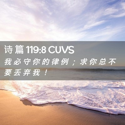 Picture 02 - 诗 篇 119:8 CUVS - 我 必 守 你 的 律 例 ； 求 你 总 不 - Bible Verse Picture