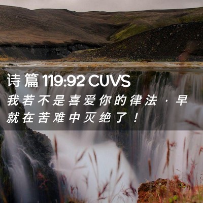 Picture 02 - 诗 篇 119:92 CUVS - 我 若 不 是 喜 爱 你 的 律 法 ， 早 - Bible Verse Picture