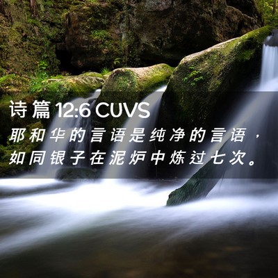 Picture 02 - 诗 篇 12:6 CUVS - 耶 和 华 的 言 语 是 纯 净 的 言 语 - Bible Verse Picture
