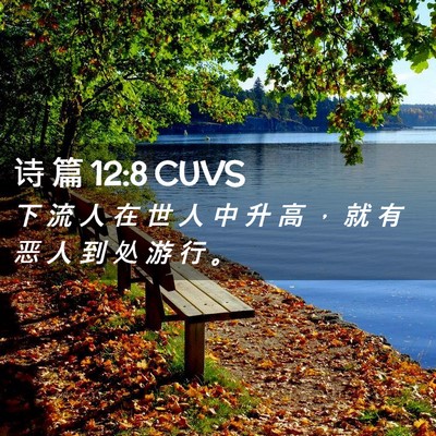 Picture 02 - 诗 篇 12:8 CUVS - 下 流 人 在 世 人 中 升 高 ， 就 有 - Bible Verse Picture