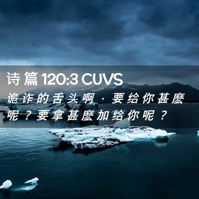 Picture 02 - 诗 篇 120:3 CUVS - 诡 诈 的 舌 头 啊 ， 要 给 你 甚 麽 - Bible Verse Picture