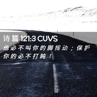 Picture 02 - 诗 篇 121:3 CUVS - 他 必 不 叫 你 的 脚 摇 动 ； 保 护 - Bible Verse Picture