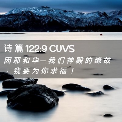 Picture 02 - 诗 篇 122:9 CUVS - 因 耶 和 华 ─ 我 们 神 殿 的 缘 故 - Bible Verse Picture