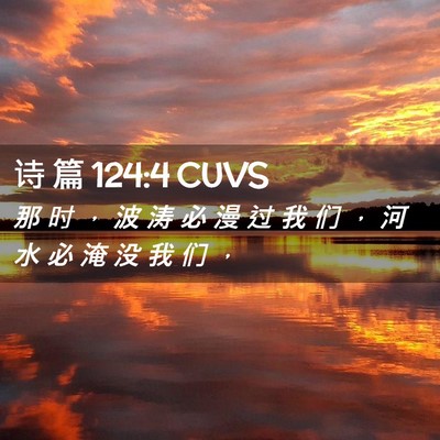 Picture 02 - 诗 篇 124:4 CUVS - 那 时 ， 波 涛 必 漫 过 我 们 ， 河 - Bible Verse Picture