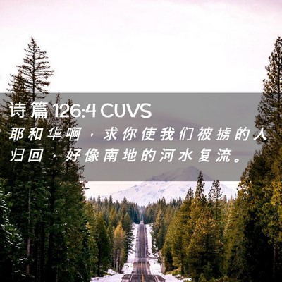Picture 02 - 诗 篇 126:4 CUVS - 耶 和 华 啊 ， 求 你 使 我 们 被 掳 - Bible Verse Picture