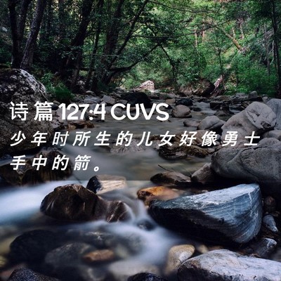 Picture 02 - 诗 篇 127:4 CUVS - 少 年 时 所 生 的 儿 女 好 像 勇 士 - Bible Verse Picture