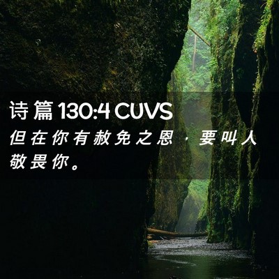 Picture 02 - 诗 篇 130:4 CUVS - 但 在 你 有 赦 免 之 恩 ， 要 叫 人 - Bible Verse Picture