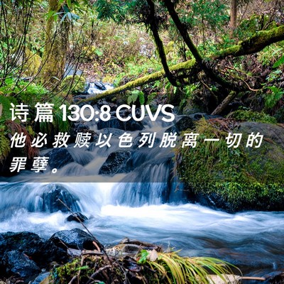 Picture 02 - 诗 篇 130:8 CUVS - 他 必 救 赎 以 色 列 脱 离 一 切 的 - Bible Verse Picture