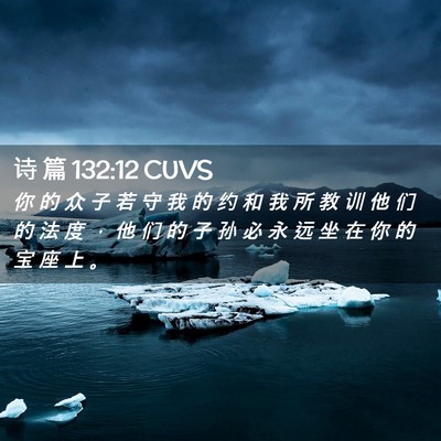 Picture 02 - 诗 篇 132:12 CUVS - 你 的 众 子 若 守 我 的 约 和 我 所 - Bible Verse Picture