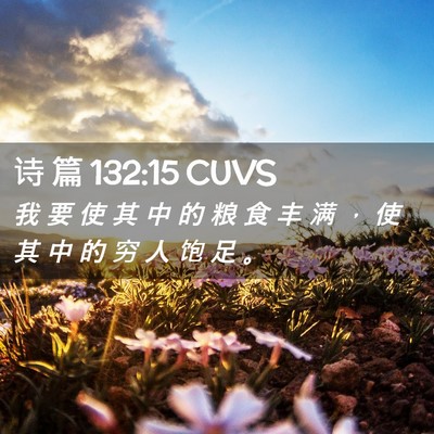 Picture 02 - 诗 篇 132:15 CUVS - 我 要 使 其 中 的 粮 食 丰 满 ， 使 - Bible Verse Picture
