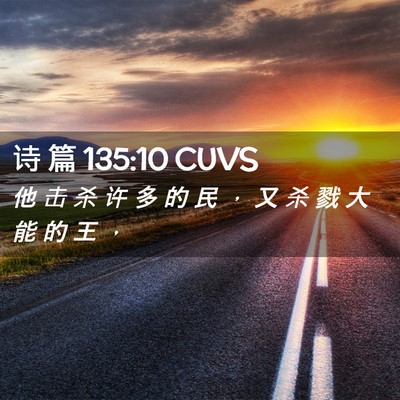 Picture 02 - 诗 篇 135:10 CUVS - 他 击 杀 许 多 的 民 ， 又 杀 戮 大 - Bible Verse Picture