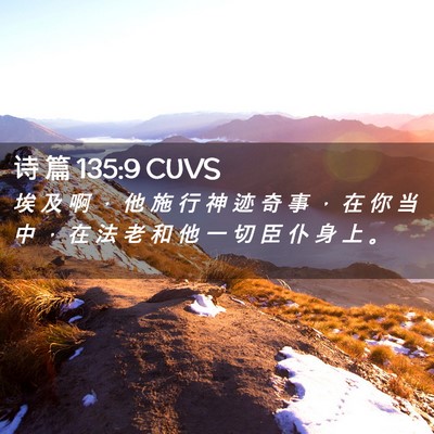 Picture 02 - 诗 篇 135:9 CUVS - 埃 及 啊 ， 他 施 行 神 迹 奇 事 ， - Bible Verse Picture