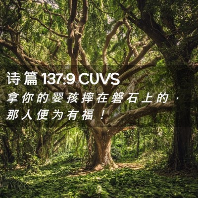 Picture 02 - 诗 篇 137:9 CUVS - 拿 你 的 婴 孩 摔 在 磐 石 上 的 ， - Bible Verse Picture
