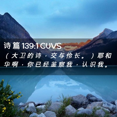 Picture 02 - 诗 篇 139:1 CUVS - （ 大 卫 的 诗 ， 交 与 伶 长 。 ） - Bible Verse Picture