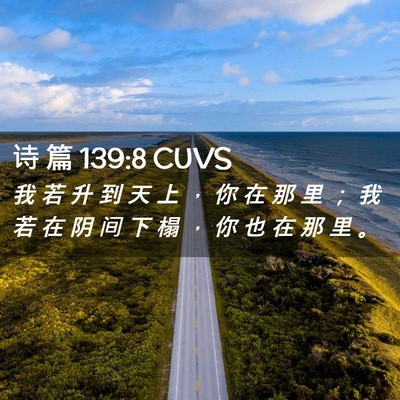Picture 02 - 诗 篇 139:8 CUVS - 我 若 升 到 天 上 ， 你 在 那 里 ； - Bible Verse Picture