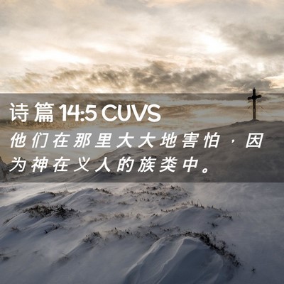 Picture 02 - 诗 篇 14:5 CUVS - 他 们 在 那 里 大 大 地 害 怕 ， 因 - Bible Verse Picture