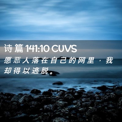 Picture 02 - 诗 篇 141:10 CUVS - 愿 恶 人 落 在 自 己 的 网 里 ， 我 - Bible Verse Picture
