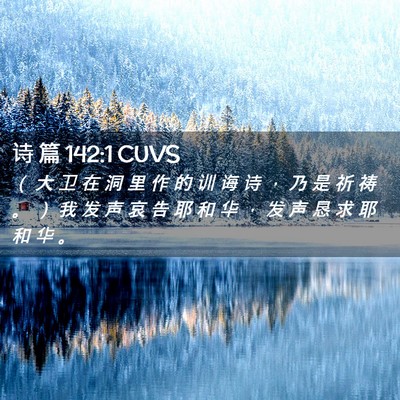 Picture 02 - 诗 篇 142:1 CUVS - （ 大 卫 在 洞 里 作 的 训 诲 诗 ， - Bible Verse Picture