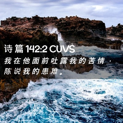 Picture 02 - 诗 篇 142:2 CUVS - 我 在 他 面 前 吐 露 我 的 苦 情 ， - Bible Verse Picture