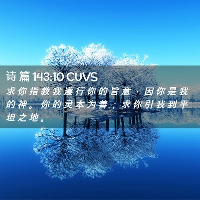 Picture 02 - 诗 篇 143:10 CUVS - 求 你 指 教 我 遵 行 你 的 旨 意 ， - Bible Verse Picture