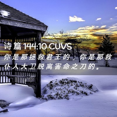 Picture 02 - 诗 篇 144:10 CUVS - 你 是 那 拯 救 君 王 的 ； 你 是 那 - Bible Verse Picture