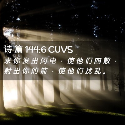 Picture 02 - 诗 篇 144:6 CUVS - 求 你 发 出 闪 电 ， 使 他 们 四 散 - Bible Verse Picture