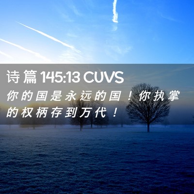Picture 02 - 诗 篇 145:13 CUVS - 你 的 国 是 永 远 的 国 ！ 你 执 掌 - Bible Verse Picture