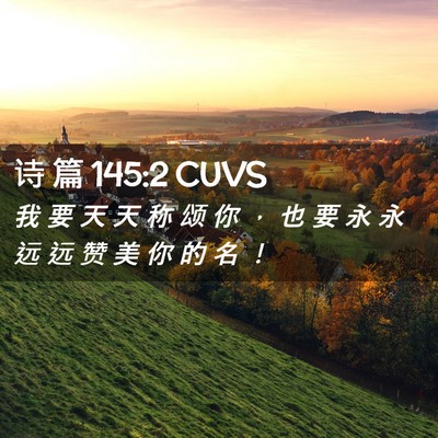 Picture 02 - 诗 篇 145:2 CUVS - 我 要 天 天 称 颂 你 ， 也 要 永 永 - Bible Verse Picture