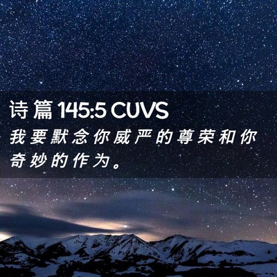 Picture 02 - 诗 篇 145:5 CUVS - 我 要 默 念 你 威 严 的 尊 荣 和 你 - Bible Verse Picture