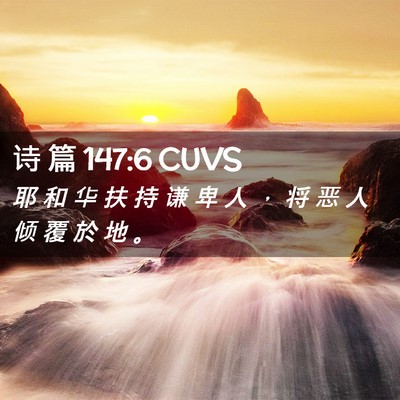 Picture 02 - 诗 篇 147:6 CUVS - 耶 和 华 扶 持 谦 卑 人 ， 将 恶 人 - Bible Verse Picture