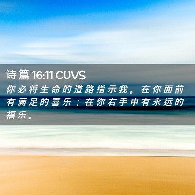 Picture 02 - 诗 篇 16:11 CUVS - 你 必 将 生 命 的 道 路 指 示 我 。 - Bible Verse Picture