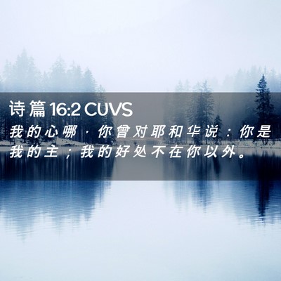 Picture 02 - 诗 篇 16:2 CUVS - 我 的 心 哪 ， 你 曾 对 耶 和 华 说 - Bible Verse Picture
