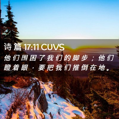 Picture 02 - 诗 篇 17:11 CUVS - 他 们 围 困 了 我 们 的 脚 步 ； 他 - Bible Verse Picture