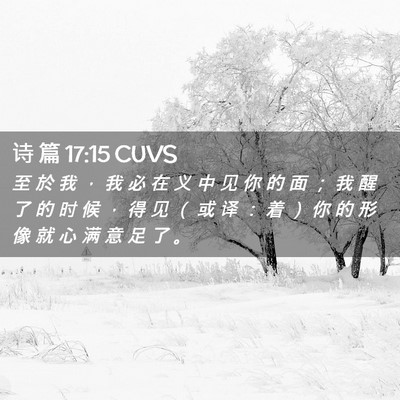 Picture 02 - 诗 篇 17:15 CUVS - 至 於 我 ， 我 必 在 义 中 见 你 的 - Bible Verse Picture