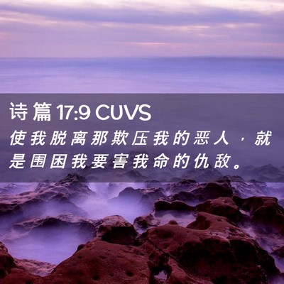 Picture 02 - 诗 篇 17:9 CUVS - 使 我 脱 离 那 欺 压 我 的 恶 人 ， - Bible Verse Picture