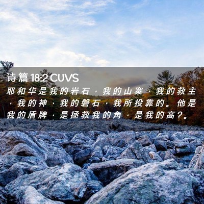 Picture 02 - 诗 篇 18:2 CUVS - 耶 和 华 是 我 的 岩 石 ， 我 的 山 - Bible Verse Picture