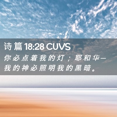 Picture 02 - 诗 篇 18:28 CUVS - 你 必 点 着 我 的 灯 ； 耶 和 华 ─ - Bible Verse Picture