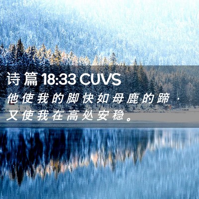 Picture 02 - 诗 篇 18:33 CUVS - 他 使 我 的 脚 快 如 母 鹿 的 蹄 ， - Bible Verse Picture