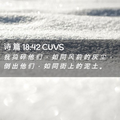 Picture 02 - 诗 篇 18:42 CUVS - 我 捣 碎 他 们 ， 如 同 风 前 的 灰 - Bible Verse Picture